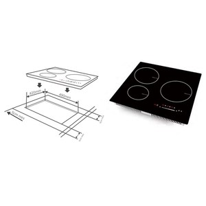 <span class=keywords><strong>3</strong></span> Burner Đen Mirco pha lê Bếp cảm ứng với điều khiển cảm ứng bếp điện - Product Image 5