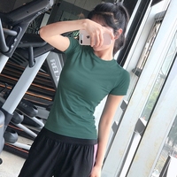 Atasan Kebugaran Slim Wanita Lengan Pendek Model Crop Top Ketat Cepat Kering untuk Latihan Lari Olahraga Yoga Wanita