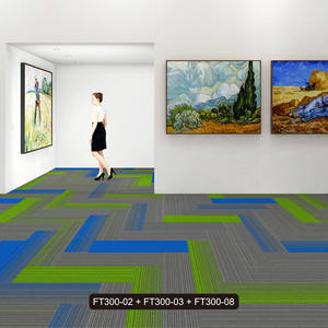 Dalles de moquette commerciales modernes épaisses à motif puzzle, auto-adhésives, à boucle entière, pour usage commercial et de prière - Product Image 4