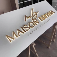 Lettres lumineuses LED 3D en acrylique et acier inoxydable avec logo personnalisé, rétroéclairées, vente en gros directe usine
