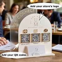 Panneau de table personnalisé en acrylique, plaque Facebook, panneau de médias sociaux pour entreprise, panneau QR en acrylique pour décorations de mariage écologiques