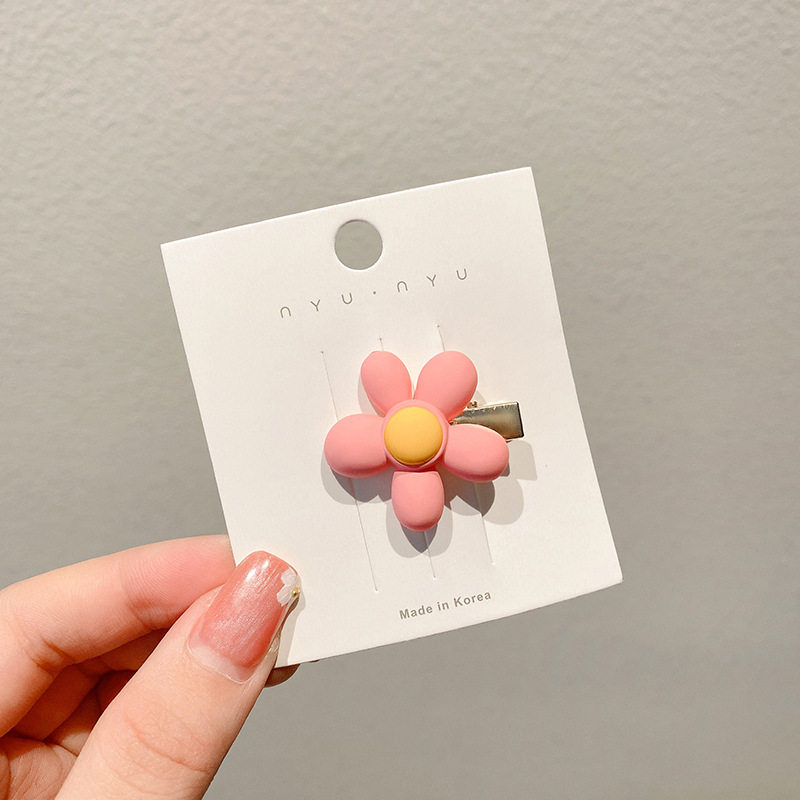 6# Pince à cheveux fleurie rose