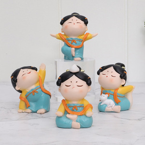ตุ๊กตาเรซิ่นสไตล์ราชวงศ์ถัง งานแฮนด์เมด ของตกแต่งบ้าน ชุดของขวัญ - Product Image 1