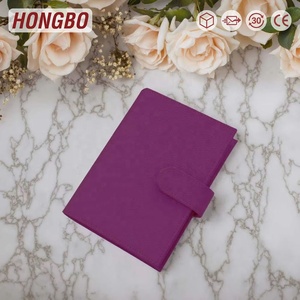Hongbo Meilleure Vente Classeur Budgétaire A6 en Cuir Souple Litchi Doré 24 Couleurs avec Feuille Volante, Idéal comme Cadeau École/Bureau - Product Image 1