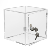 Benutzer definierte transparente Acryl Aufbewahrung sbox Internet Celebrity Square Cabinet Plexiglas Fabrication Services Staub dichtes Schloss Display