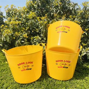 Yellow Duck <b>Bath</b> Bucket Large Thickened Plastic <b>Storage</b> Bucket For Kids Bedroom Use - Product Image 3
