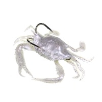 Appât de crabe 3D simulé Appât de poisson crabe souple avec double hameçon Appât de pêche en mer Leurre lumineux bionique