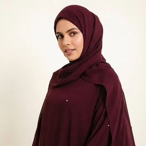 Burgundy Abaya Women Mother <strong>Daughter</strong> Set Modest Wear Islamic Clothing - Product Image 2