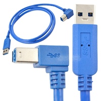 G-karve DX1714 1-meter USB 3.0 Male B Male 90-Degree Right-Angle Copper Hard Drive Enclosure Kabel Data Komputer/Scanner/Printer