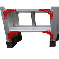 Échelle pliante en aluminium à profil A, 2x7 marches, moderne, de qualité résidentielle, large, rivetée, antidérapante, antirouille, conforme EN131, capacité 150 kg, sécurisée