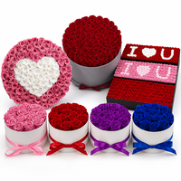 Boîte de fleurs de roses rouges préservées, roses éternelles, boîte cadeau en forme de cœur, Saint-Valentin, fête des mères, anniversaire de mariage, anniversaire
