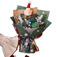 Bouquet de fleurs artificielles en fil tricoté fait main pour Noël, cadeau idéal pour les meilleures amies, les petites amies ; Article d'exportation le plus vendu