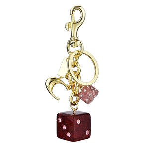 Lilangda rose étudiant dames sac cadeau pendentif dés cristal goutte colle anglais lettre porte-clés - Product Image 5