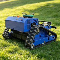 Mesin Pemotong Rumput Mini Robot OMI-500AS, Pengontrol Jarak Jauh, Tugas Berat, Efisien, Pemotong Rumput Kebun, Laris Terjual