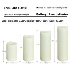 Ensemble de 9 bougies LED sans flamme pour extérieur, étanches, fonctionnant avec des piles AA, en plastique, pour cimetière, avec télécommande, flamme mobile, Noël - Product Image 5