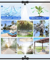 Kit de Nebulización para Exteriores F163 PE/POM, Fácil de Instalar, para Jardines de Flores, Camas de Cultivo, Riego, Desinfección, Vegetales y Aves