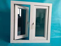 Ventana Abatible de PVC de Diseño Moderno y Eficiente Energéticamente, Ventanas Abatibles Manuales de UPVC con Opción de Mosquitera, Doble Acristalamiento para Viviendas