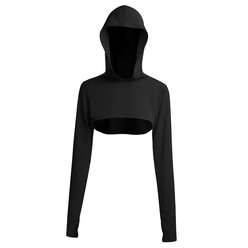 crop hoodie black