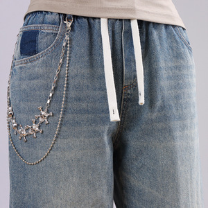 Cadena de cintura de doble capa con cuentas de calavera, de aleación de zinc, estilo punk hip hop, para uso diario - Product Image 2