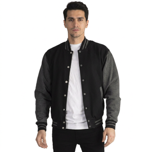 Veste de baseball varsity pour homme de haute qualité, en polaire premium, avec logo personnalisé, style streetwear, veste d'équipe, boutonnée. - Product Image 1