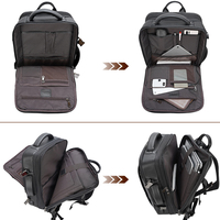 Luxe nouveauté mode noir grande capacité USB porte-documents de voyage Convertible sac à dos en cuir véritable pour homme