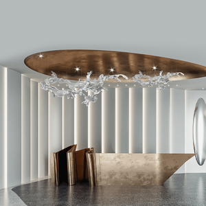 Nuova Scultura in Resina LED Trasparente di Design Nordico Art Deco, Lampade Sospese Personalizzate per Sala, Soggiorno, Villa, Lobby, Hotel, Matrimoni - Product Image 3