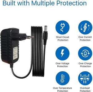 12V 1A Power <b>Adapter</b> AC/DC - 12W <b>Switching</b> Power Supply with 5.5x2.1mm 2.5mm DC Plug (100-240V Input) - Product Image 2