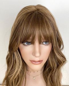 Nifty Bang-Peluca de cabello humano estilo europeo, Color Balayage <span class=keywords><strong>rubio</strong></span> miel, encaje frontal HD, de seda, cuero cabelludo falso para mujer - Product Image 3