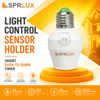 Contrôleur de lumière à base E27/E26 avec temporisation et interrupteur automatique 110-240V AC, en plastique, garantie 2 ans