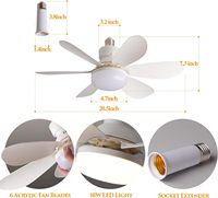 Vente chaude prise ventilateur lumière lames amovibles ventilateur de plafond à distance lumières ventilateur de plafond modernes