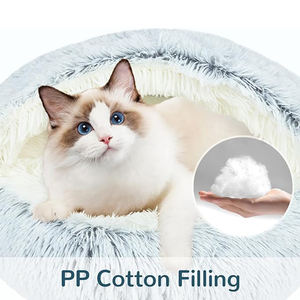 Fabrik direkt benutzer definierte Low Moq Luxus Premium mittelgroße Haustier Höhle Schlaf bett warm weich blau lange Plüsch Katze Höhle Bett innen - Product Image 2