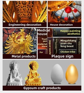 Acrylic dựa trên nước dựa trên lá vàng Sơn Tự phun sơn mạ vàng cho bề mặt kim loại sử dụng bàn chải ứng dụng - Product Image 2