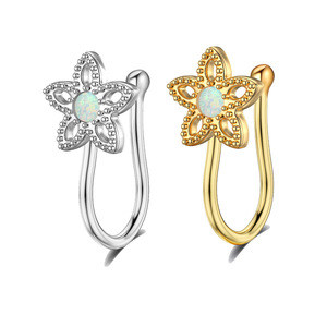 Anillo de <span class=keywords><strong>Nariz</strong></span> con Diseño de Corazón y Flor en Color Dorado, <span class=keywords><strong>Clip</strong></span> para la <span class=keywords><strong>Nariz</strong></span> Sin Perforación, Piercing de <span class=keywords><strong>Nariz</strong></span> Cuadrado de Cobre con Circonita, Piercing de <span class=keywords><strong>Nariz</strong></span> Moderno y de Moda - Product Image 4
