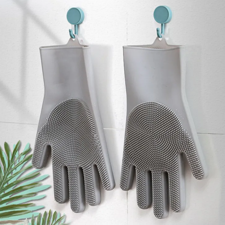 Silicone Rubber Hand Dish Washer Gloves Multi Purpose Food Grade Dishwash Glove For Washing Utensils
