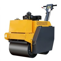 Compacteur vibrant portatif à double tambour en acier, à moteur diesel, petit rouleau compresseur pour la compactation de l'asphalte