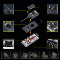12GO 97016 Maus Tank Gris Fer Blocs de Construction Modèle Militaire Jouet en Plastique Alimenté par Batterie Contrôlé par Application Plus de 800 Blocs pour Enfants