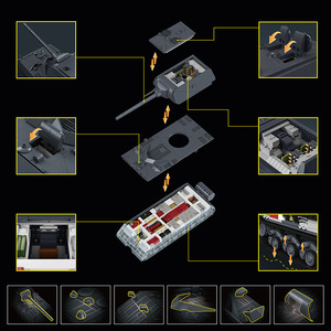 12GO 97016 Maus Tank, Bloques de Construcción Gris Hierro, Modelo Militar de Juguete para Niños, Juego Interior/Exterior, 2416 Piezas, Controlado por Aplicación - Product Image 4