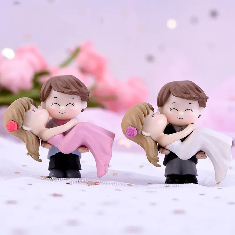 Amazon Ebay Hotsale Couple Bride Groom Model Miniature Landscape Wedding Figurine Decor Ornament