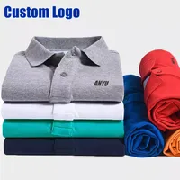 Promosi Penjualan Logo OEM S-6xl Besar Kaus Katun Dicuci Sulaman Polos Polos Polos Kaus Polo Pria Ukuran Besar Pakaian Pria