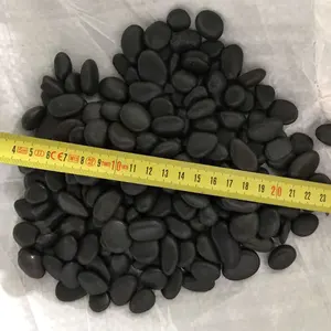 Decoração de jardim pedra natural polida preta, pedra pedras do rio preto