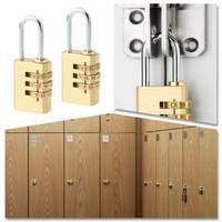 Cadenas à combinaison à 3 chiffres en laiton massif 21 mm, antivol, pour bagages, armoires, casiers de gym, et rangements extérieurs