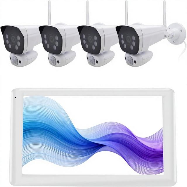 GuardianCam Pro VS610 Wireless Camera System 4 Cameras 2K Video Monitor Indoor Outdoor Home Security AI Motion Detection Two-Way