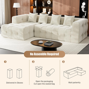Canapé d'angle moderne en tissu rembourré, inclinable, compact, tendance 2026, idéal pour petit appartement - Commande d'essai disponible - Product Image 2