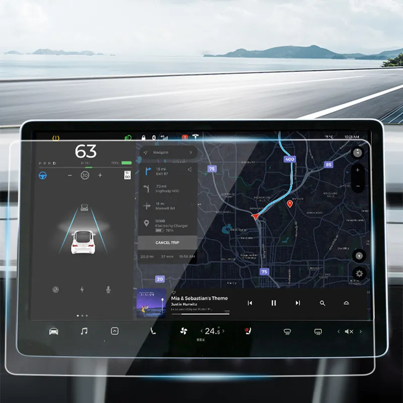 Tesla modèle 3 x y plaid protecteur d'écran de navigation de voiture panneau de Navigation de voiture écran tactile verre trempé