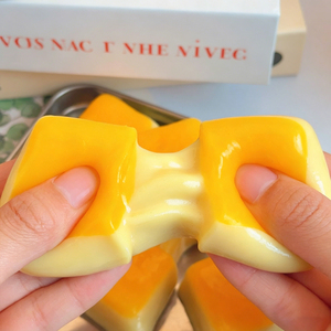 Most Popular TPR Yellow Brushed Rice Cakes Squishy Slow Return Hand Exercise <b>Squeeze</b> Stress Relieve Mochi Toys for Kids Adults - Product Image 4
