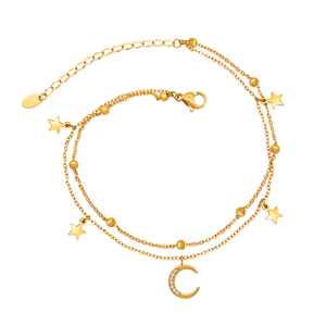 क्रिस एप्रिल बोहेमियन 316 एल स्टेनलेस स्टील की डबल परतों में महिला लड़कियों के लिए चंद्रमा आकर्षण - Product Image 3