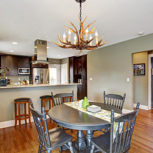 HFBH Lámpara colgante de resina marrón Candelabros Luces Barras de cocina Retro Tradicional Cuerno de ciervo Forma Industrial Vintage Moderno - Product Image 4