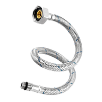 Tuyau d'eau flexible en acier inoxydable tressé, design moderne pour l'alimentation en eau chaude et froide, convient aux éviers de salle de bain, de cuisine et aux chauffe-eau