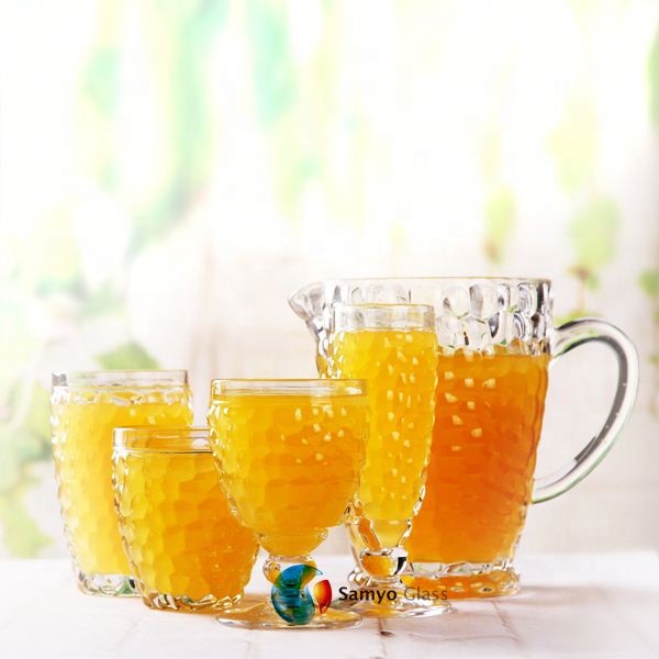 Стеклянная посуда Samyo под заказ от производителя, недорогая машина, прессованные Соковыжималки/горшок/кувшин с ручкой 1100 мл