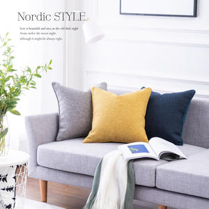 Nordique solide coton lavé <span class=keywords><strong>lin</strong></span> jeter taie d'oreiller bord pressé <span class=keywords><strong>housse</strong></span> de coussin pour la maison et l'hôtel usage décoratif - Product Image 2